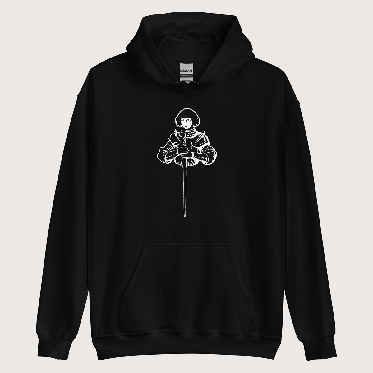 Black Joan of Arc Stamp Hoodie - history buff gift by HistoHead