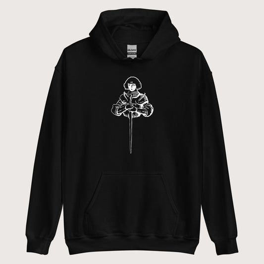 Black Joan of Arc Stamp Hoodie - history buff gift by HistoHead
