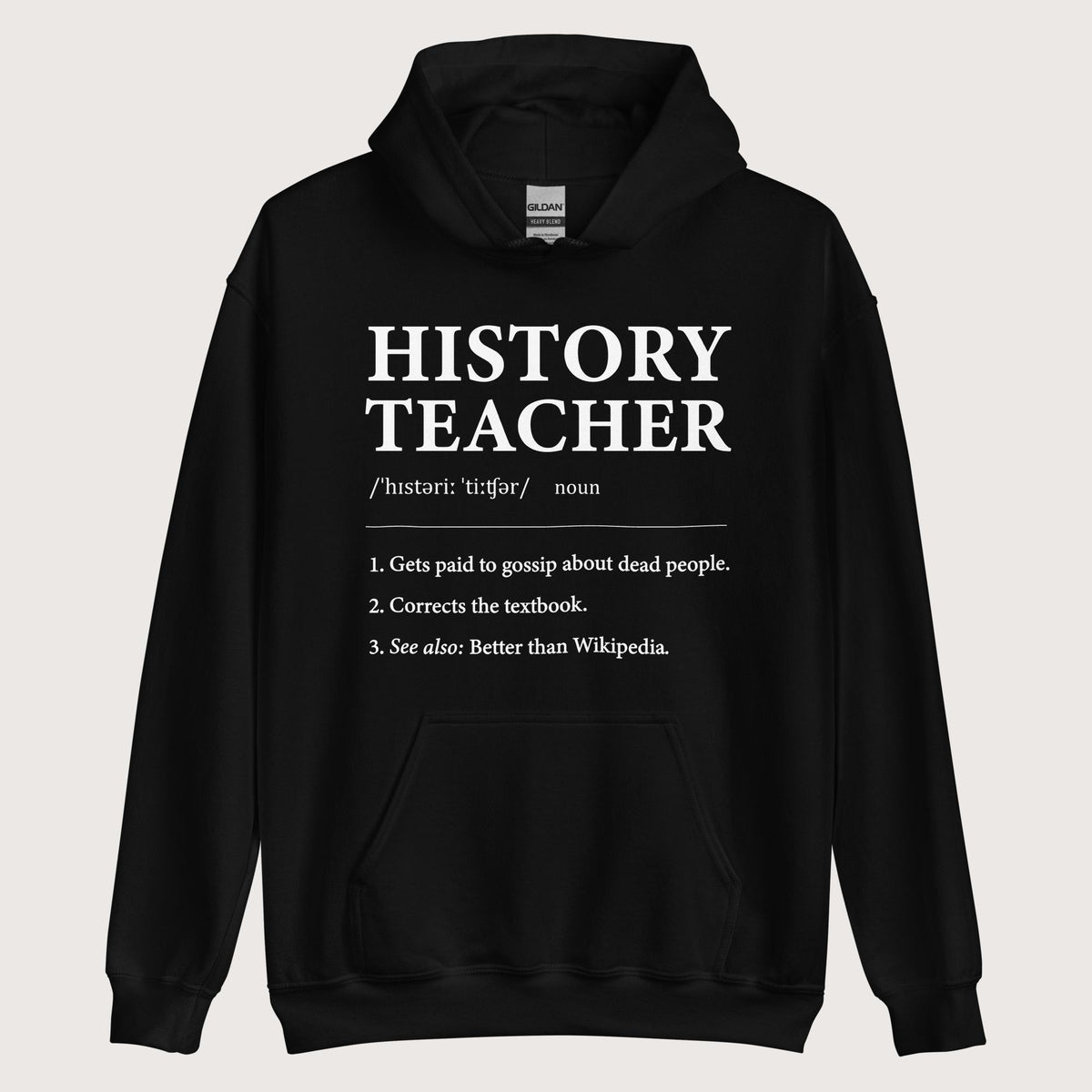 Black History Teacher Definition Hoodie - history buff gift by HistoHead