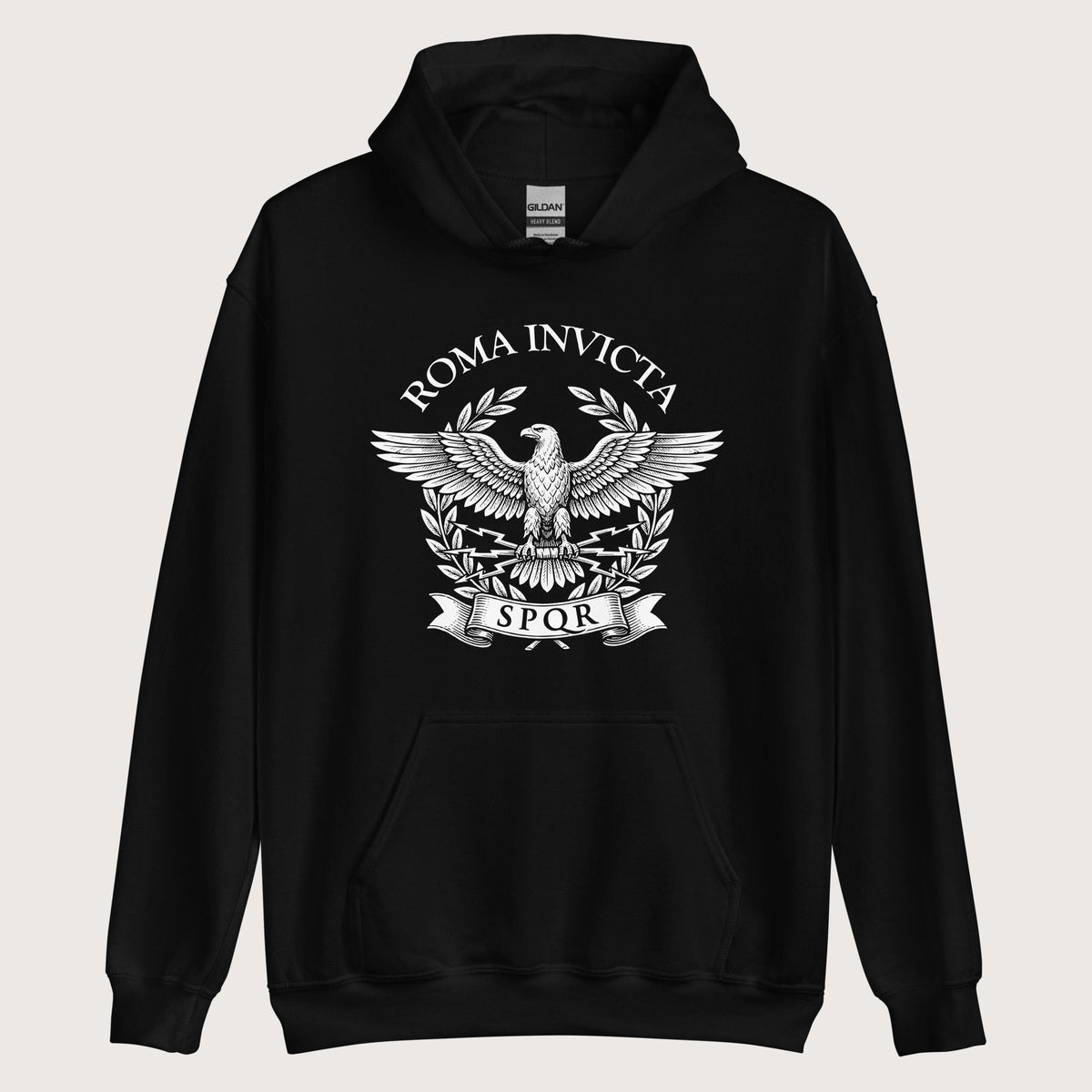 Black Roma Invicta Hoodie - history buff gift by HistoHead