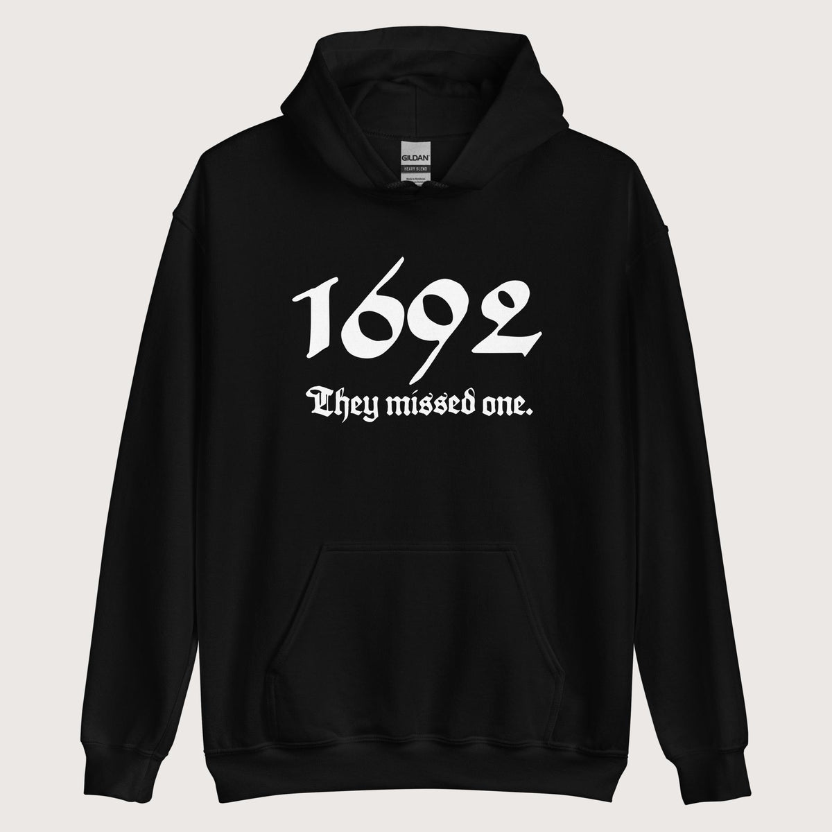Black 1692 Witch Trials Hoodie - history buff gift by HistoHead