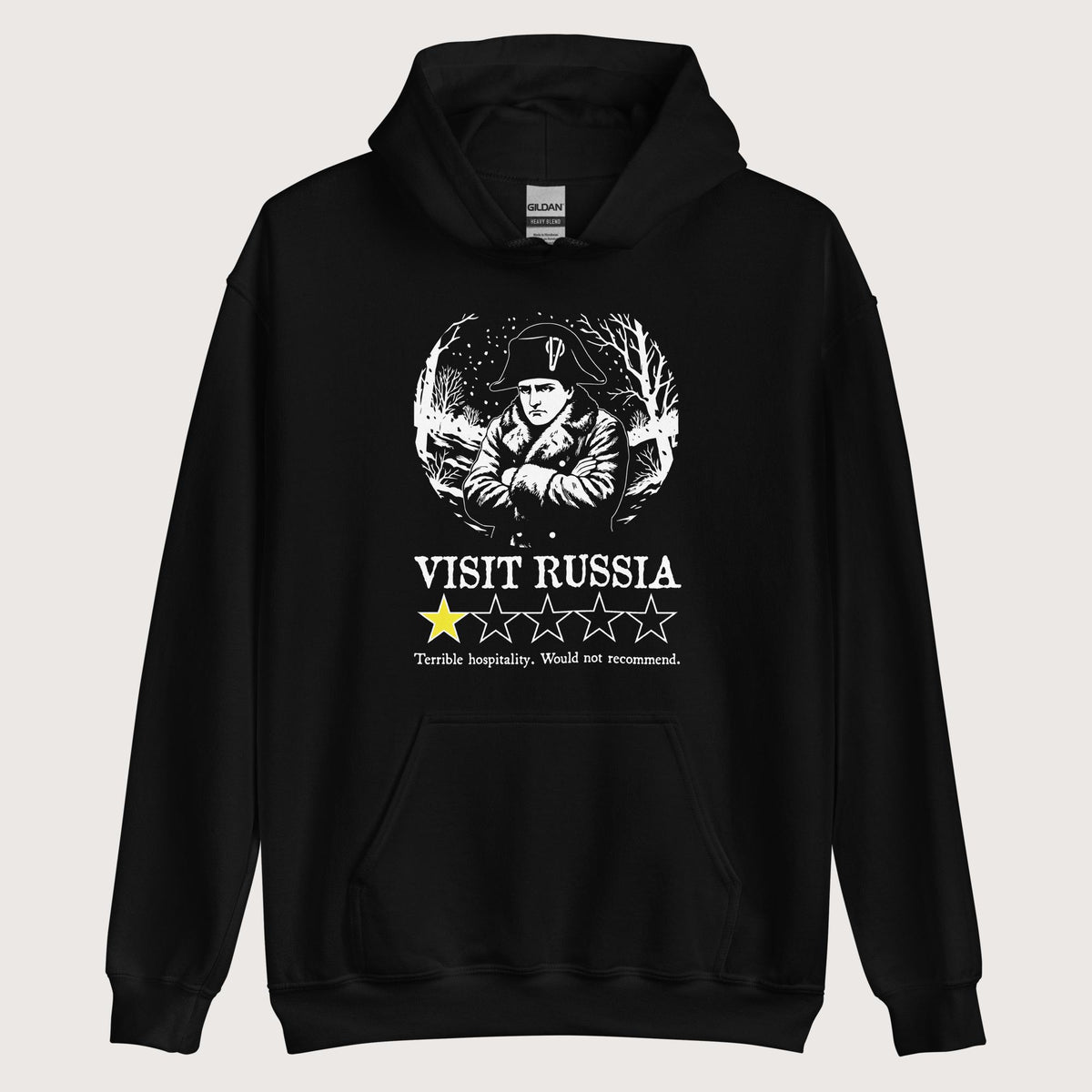 Black Napoleon Visit Russia Review Hoodie - history buff gift by HistoHead