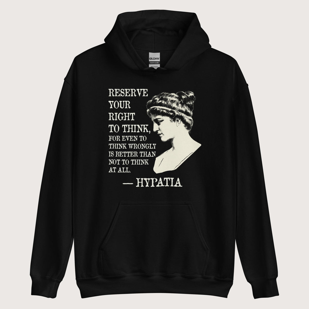 Black Hypatia Quote Hoodie - history buff gift by HistoHead