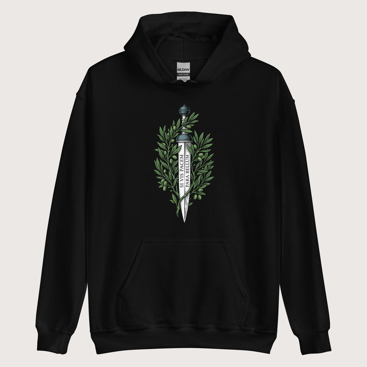 Black Si Vis Pacem Para Bellum Latin Phrase Hoodie - history buff gift by HistoHead