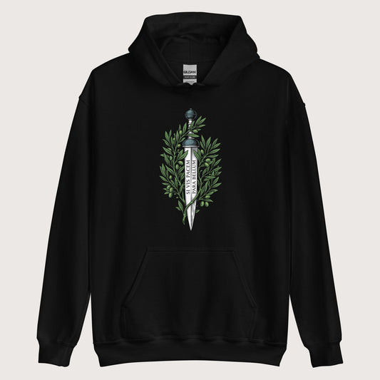Black Si Vis Pacem Para Bellum Latin Phrase Hoodie - history buff gift by HistoHead
