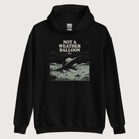 Black Roswell Weather Balloon Hoodie - history buff gift by HistoHead