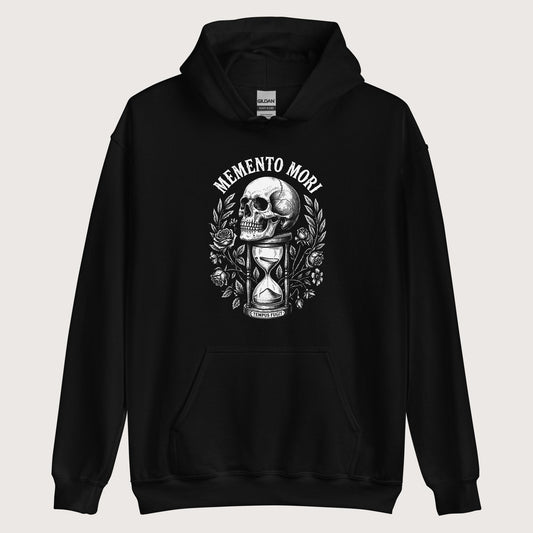 Black Memento Mori Tempus Fugit Hoodie - history buff gift by HistoHead