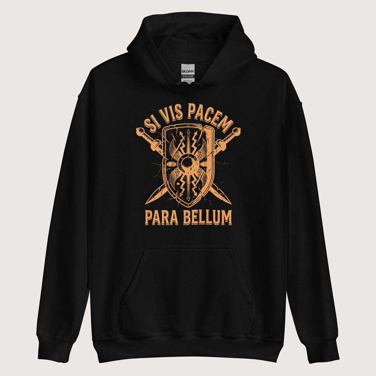Black Si Vis Pacem Para Bellum Scutum Hoodie - history buff gift by HistoHead