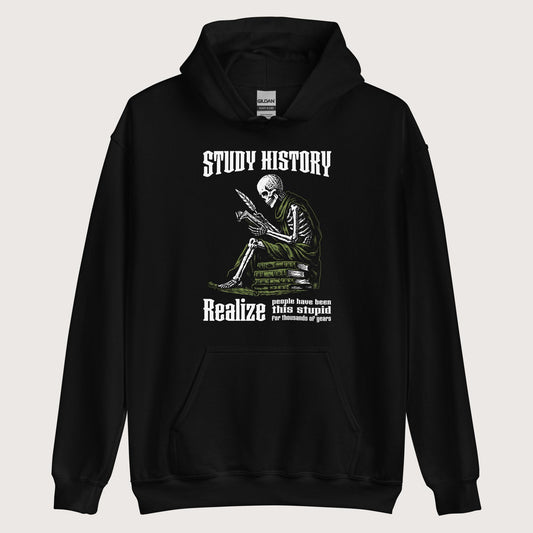 Black Study History Hoodie - history buff gift by HistoHead