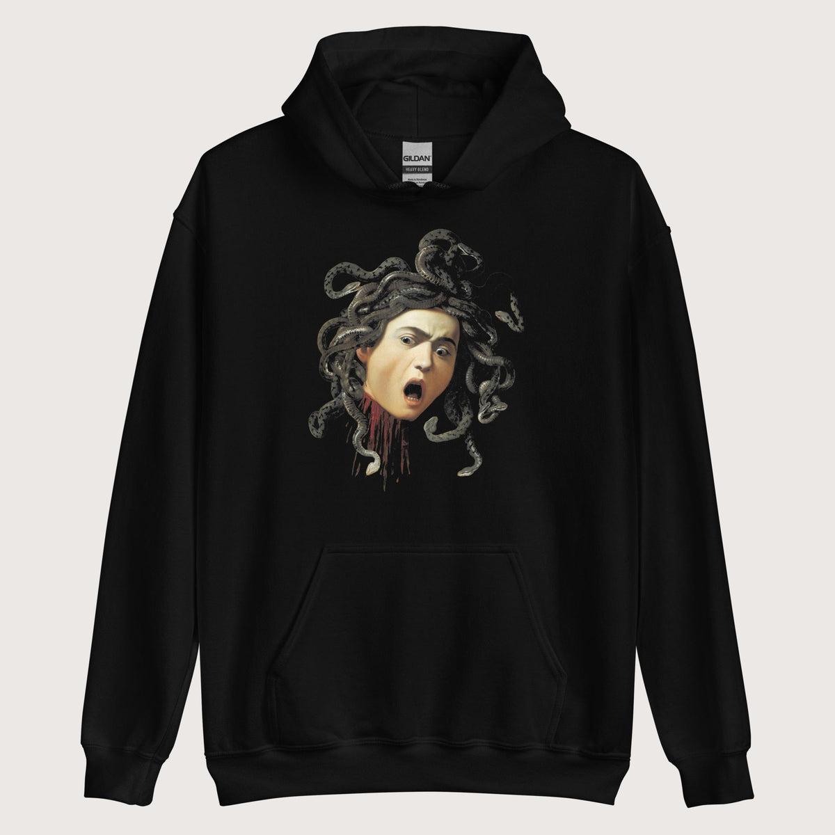 Black Medusa by Caravaggio Hoodie - history buff gift by HistoHead