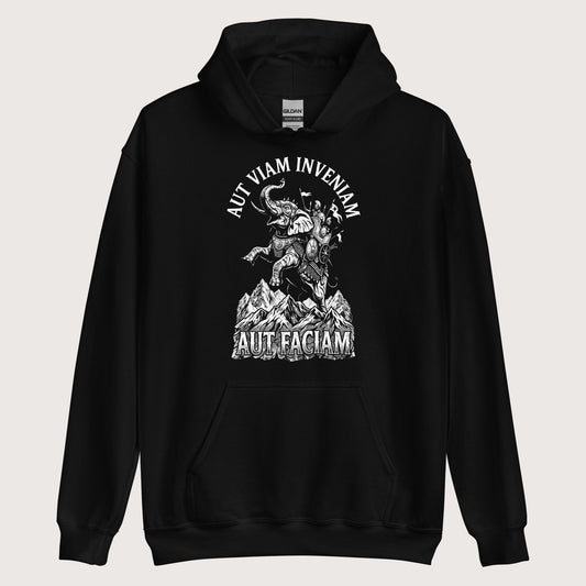 Black Aut Viam Inveniam Hannibal Quote Hoodie - history buff gift by HistoHead