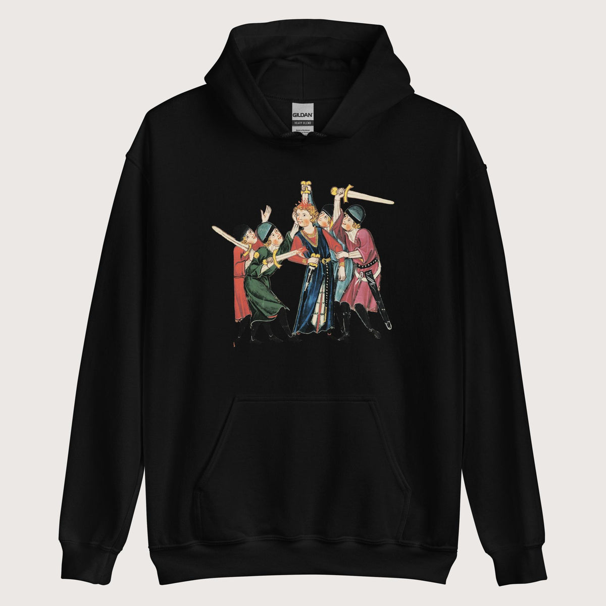 Black Medieval Positivity Hoodie - history buff gift by HistoHead