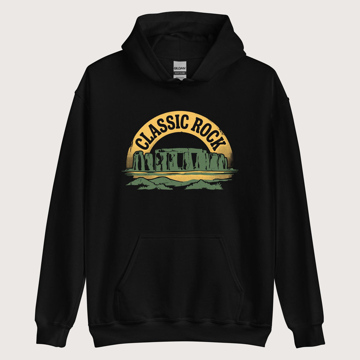 Black Stonehenge Classic Rock Hoodie - history buff gift by HistoHead