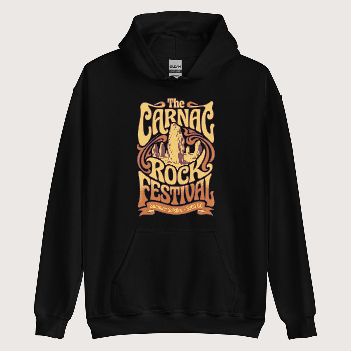Black Carnac Rock Festival Hoodie - history buff gift by HistoHead