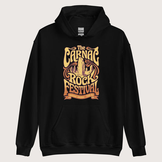 Black Carnac Rock Festival Hoodie - history buff gift by HistoHead