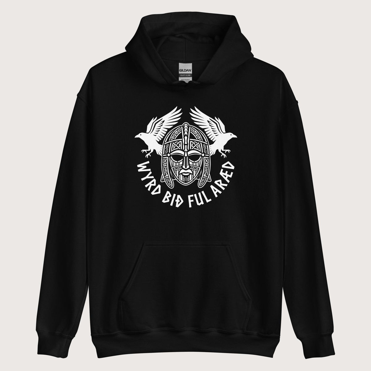 Black Wyrd Bið Ful Aræd Sutton Hoo Helmet Edition Hoodie - history buff gift by HistoHead