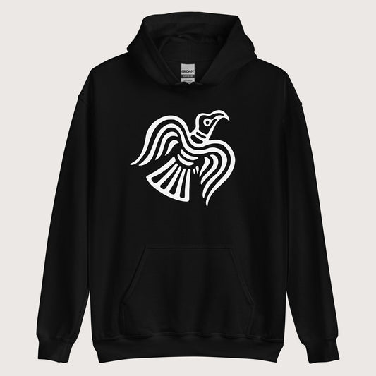 Black Viking Raven Symbol Hoodie - history buff gift by HistoHead