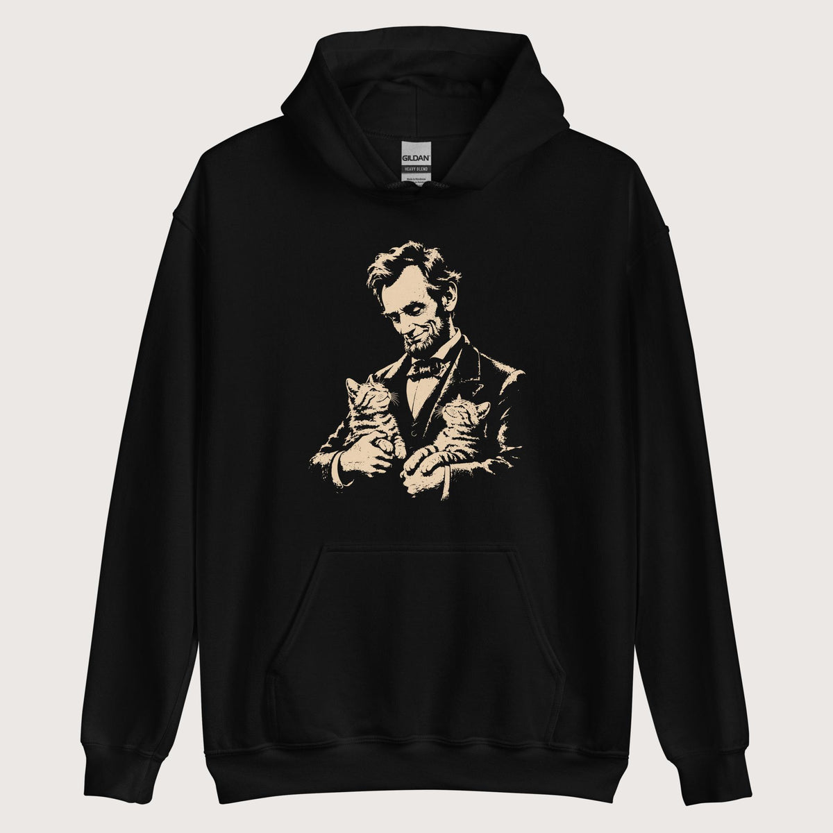 Black Lincoln's Cats Hoodie - history buff gift by HistoHead