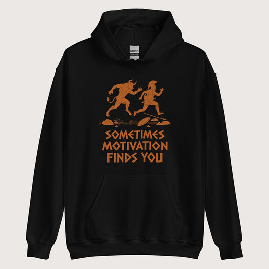 Black Motivation Finds You Minotaur Edition Hoodie - history buff gift by HistoHead