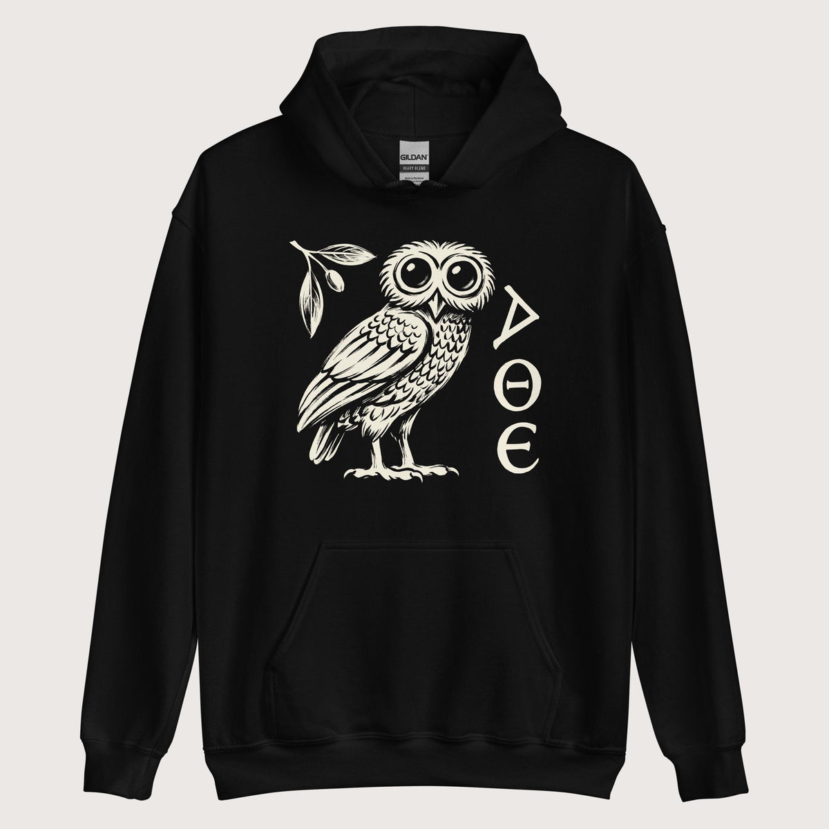 Black Owl of Athena Hoodie - history buff gift by HistoHead