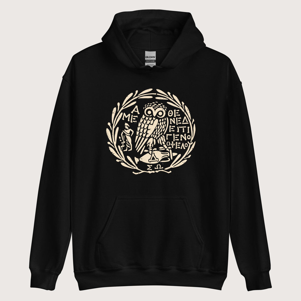 Black Owl of Athena 2 Hoodie - history buff gift by HistoHead
