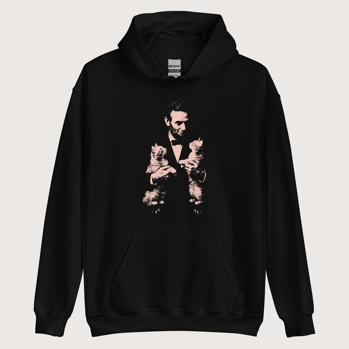 Black Lincoln Kittens Hoodie - history buff gift by HistoHead