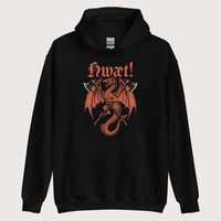 Black Hwæt Dragon Axe Hoodie - history buff gift by HistoHead