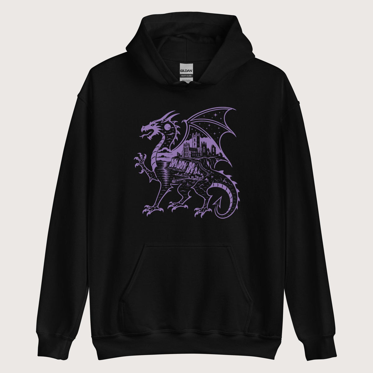 Black Whitby Wyrm Hoodie - history buff gift by HistoHead