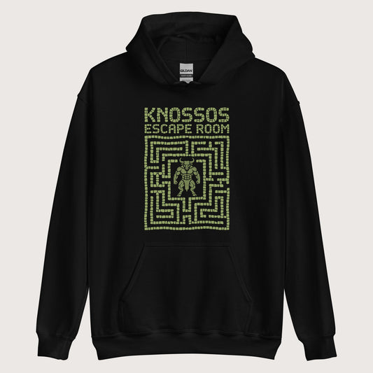 Black Knossos Escape Room Hoodie - history buff gift by HistoHead