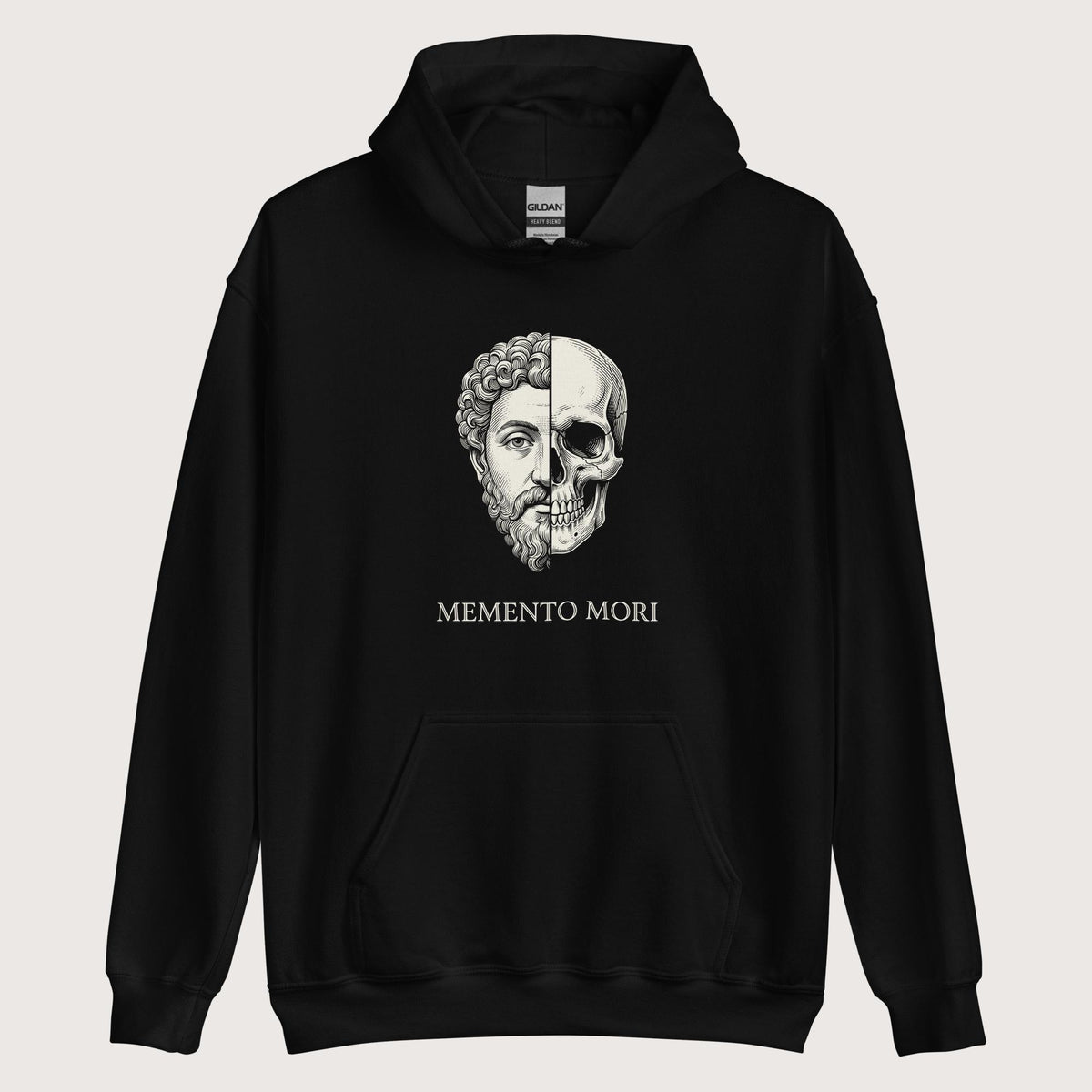 Black Marcus Aurelius Skull Hoodie - history buff gift by HistoHead
