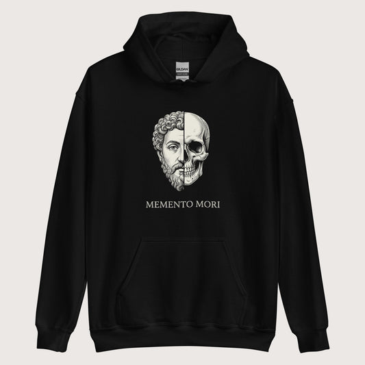 Black Marcus Aurelius Skull Hoodie - history buff gift by HistoHead