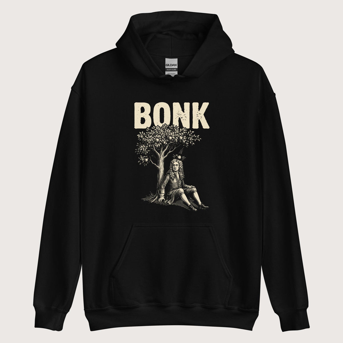Black Newton Bonk Hoodie - history buff gift by HistoHead