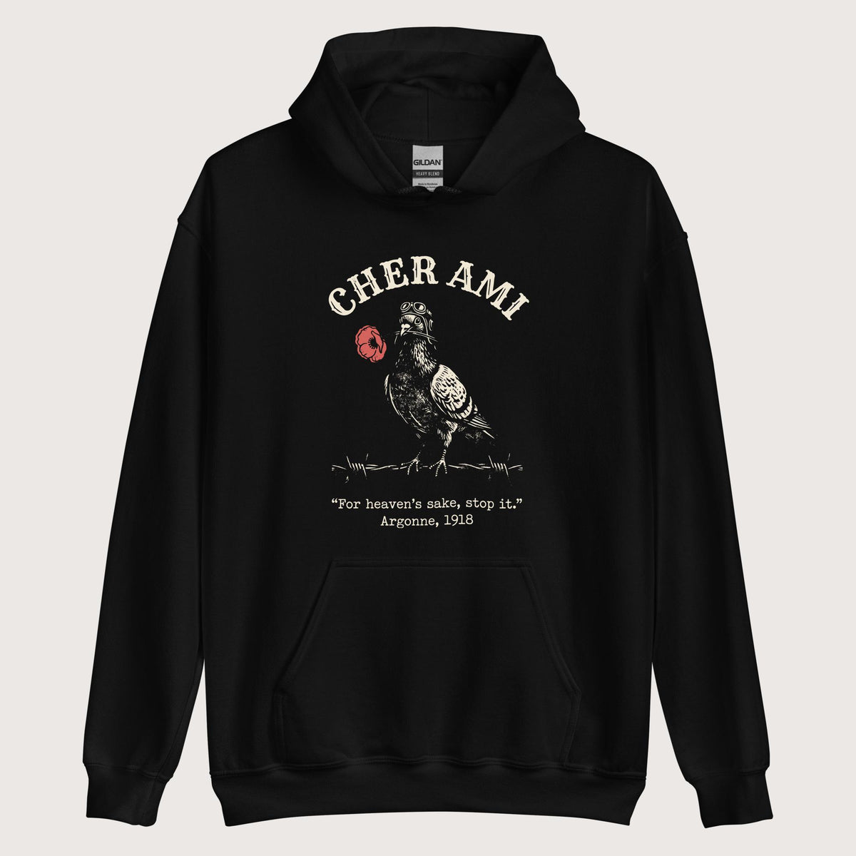 Black Cher Ami Hoodie - history buff gift by HistoHead