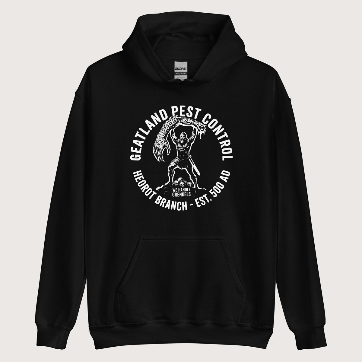 Black Geatland Pest Control Hoodie - history buff gift by HistoHead