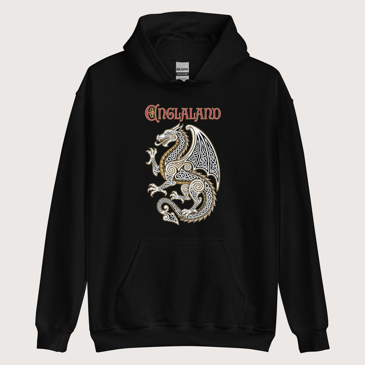 Black Englaland Dragon Hoodie - history buff gift by HistoHead