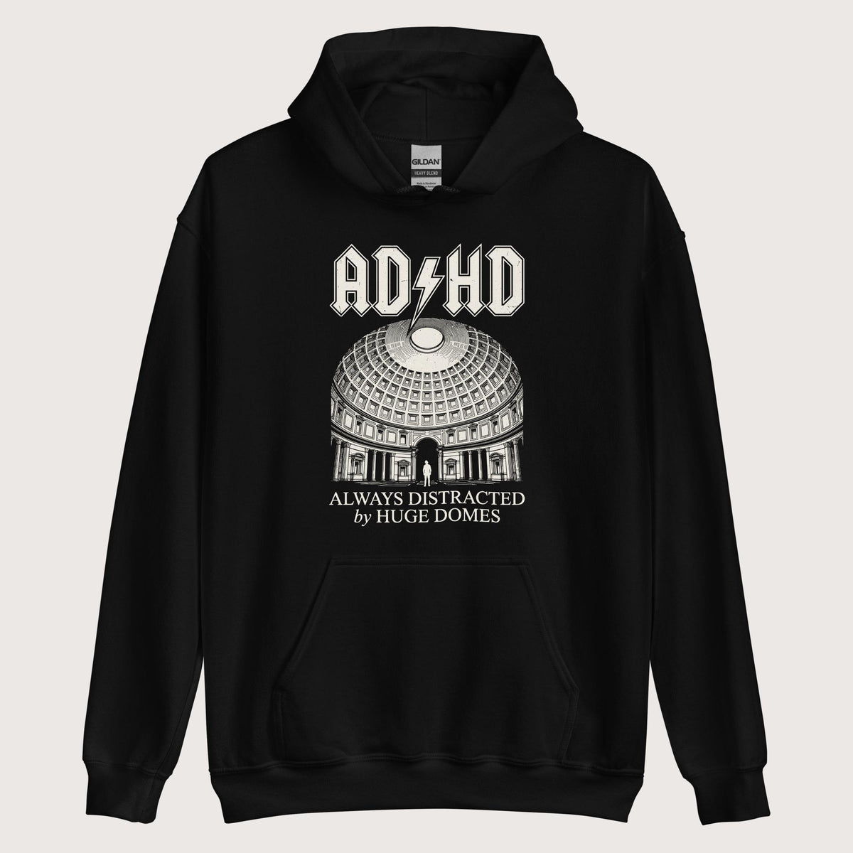 Black Always Distracted by Huge Domes Hoodie - history buff gift by HistoHead