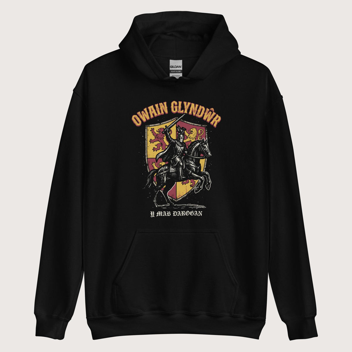 Black Owain Glyndwr Hoodie - history buff gift by HistoHead