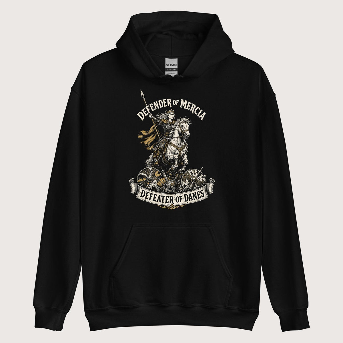 Black Æthelflæd Defender of Mercia Hoodie - history buff gift by HistoHead