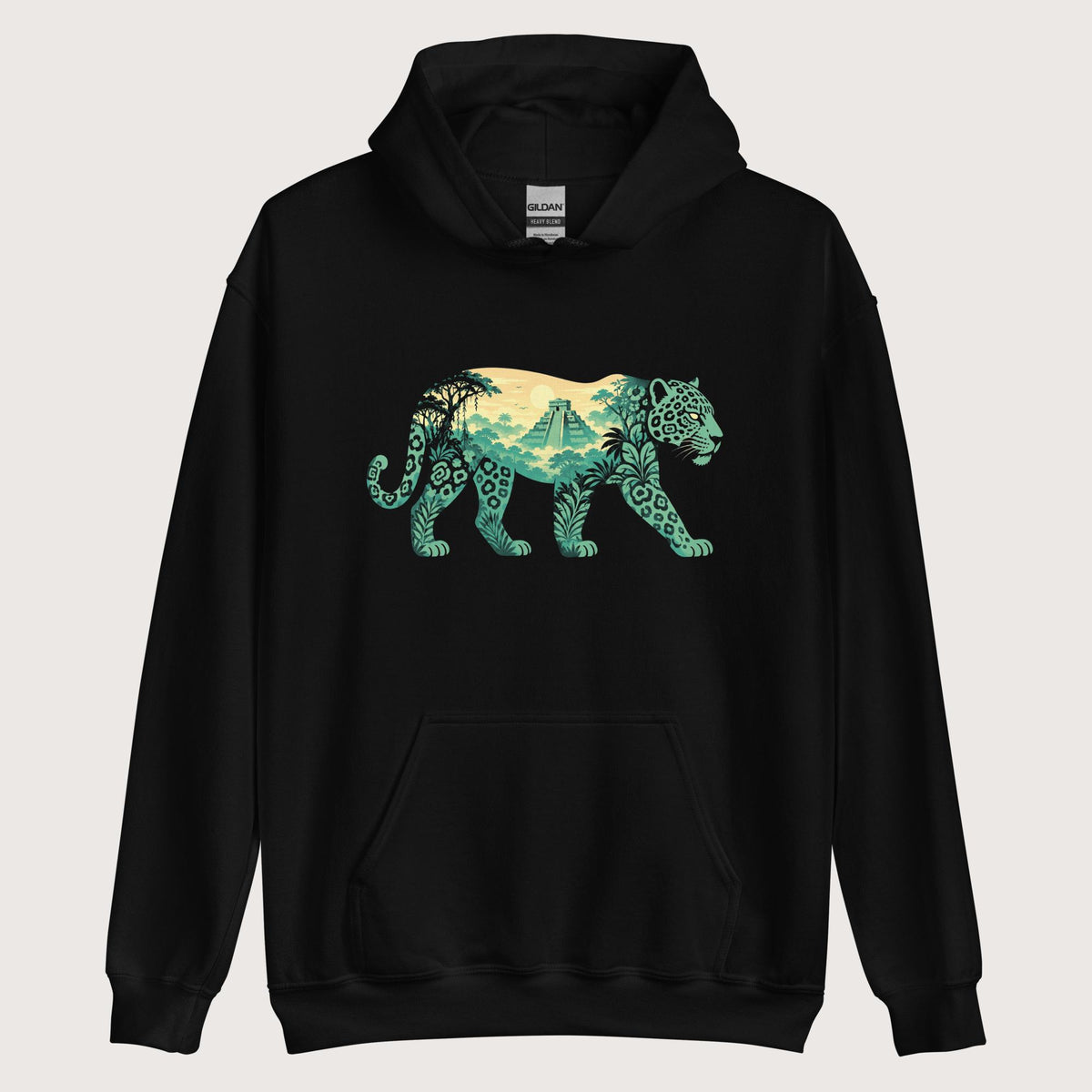 Black Mesoamerican Jaguar Hoodie - history buff gift by HistoHead