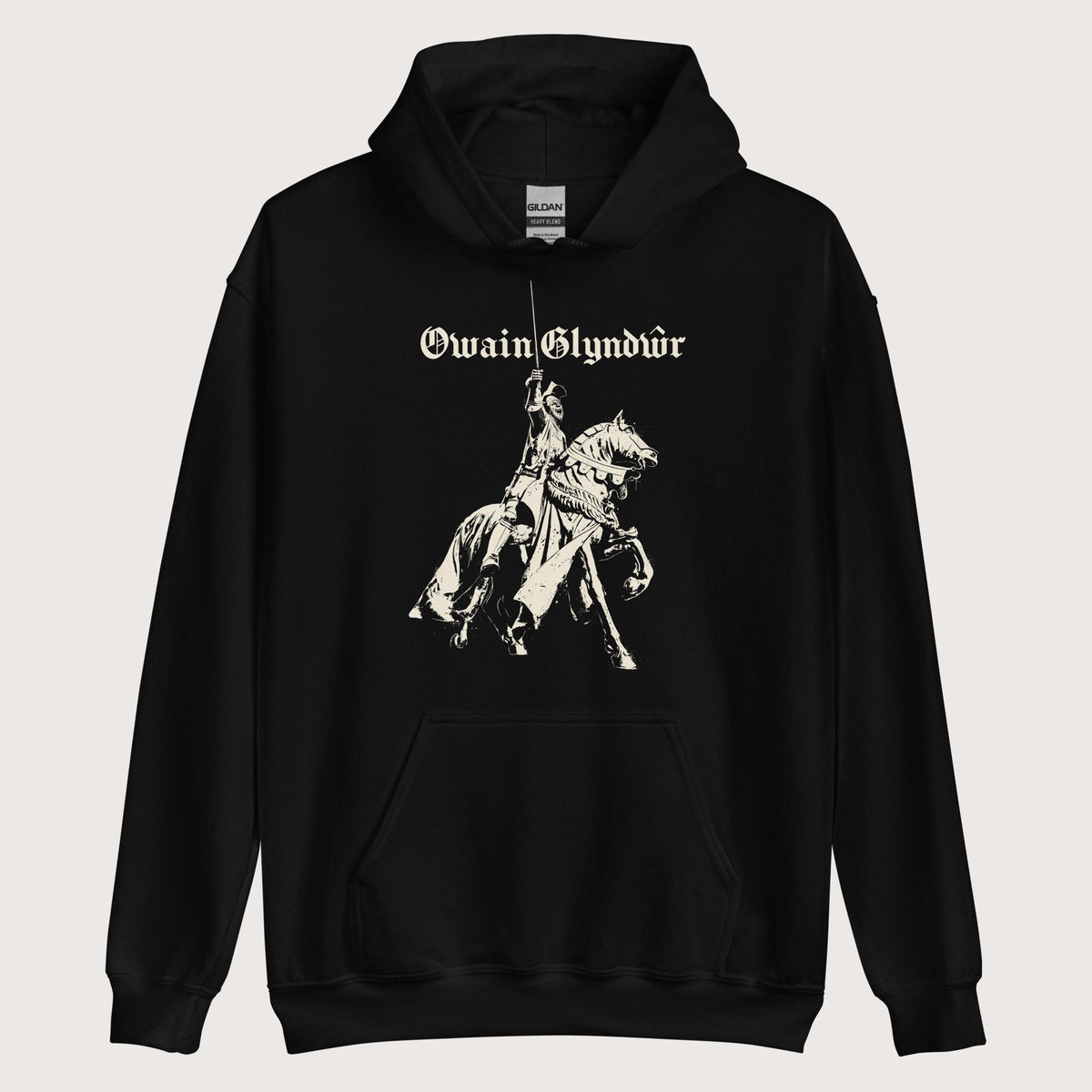 Black Owain Glyndŵr Statue Hoodie - history buff gift by HistoHead