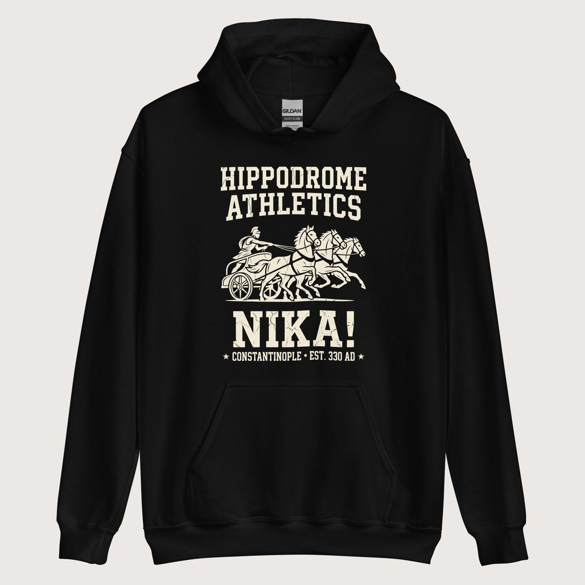 Black Hippodrome Athletics Hoodie - history buff gift by HistoHead