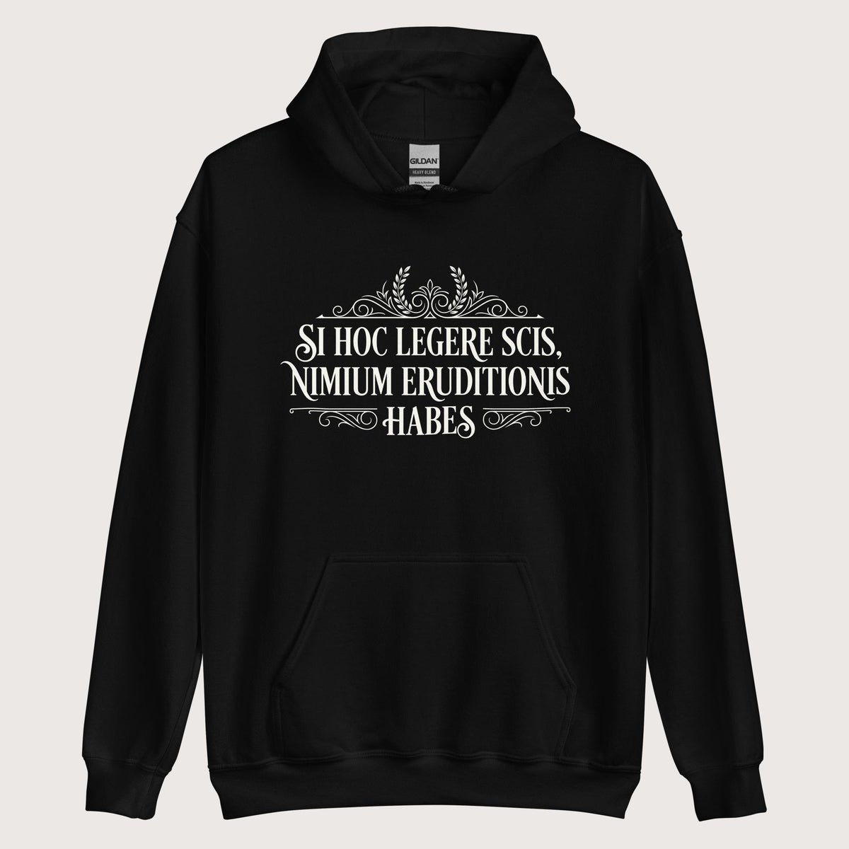 Black If You Can Read This You Have Too Much Education in Latin Hoodie - history buff gift by HistoHead