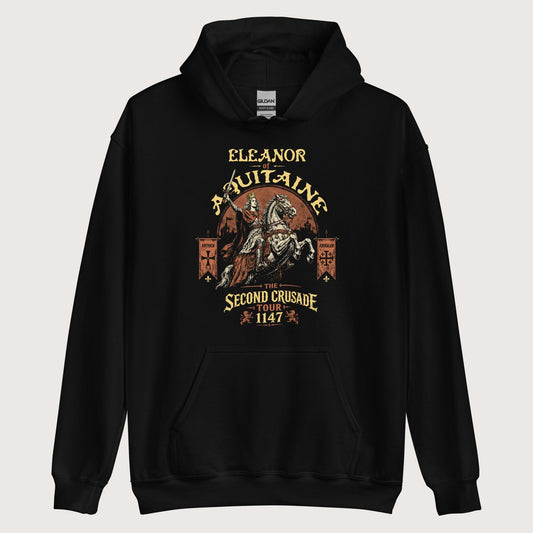 Black Eleanor of Aquitaine Second Crusade Tour Hoodie - history buff gift by HistoHead