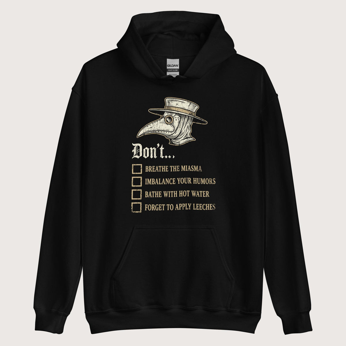 Black Plague Doctor Advice Hoodie - history buff gift by HistoHead