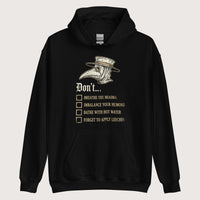 Black Plague Doctor Advice Hoodie - history buff gift by HistoHead
