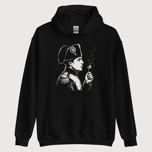 Black Napoleon Bonaparte Blowing Wishes Hoodie - history buff gift by HistoHead