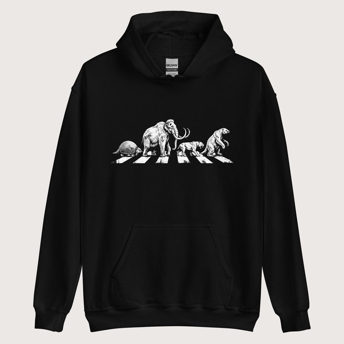 Black Pleistocene Road Hoodie - history buff gift by HistoHead