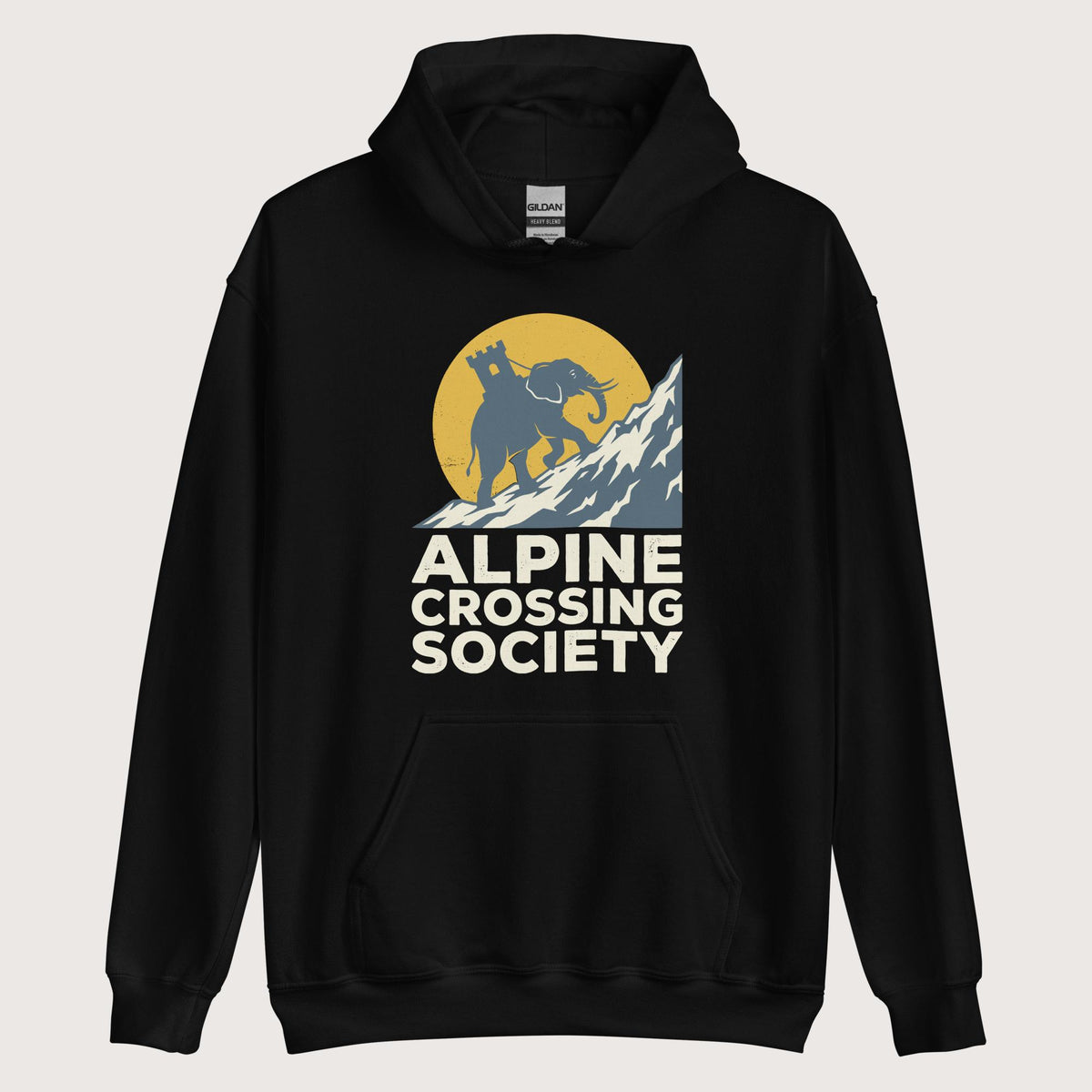 Black Alpine Crossing Society Hoodie - history buff gift by HistoHead