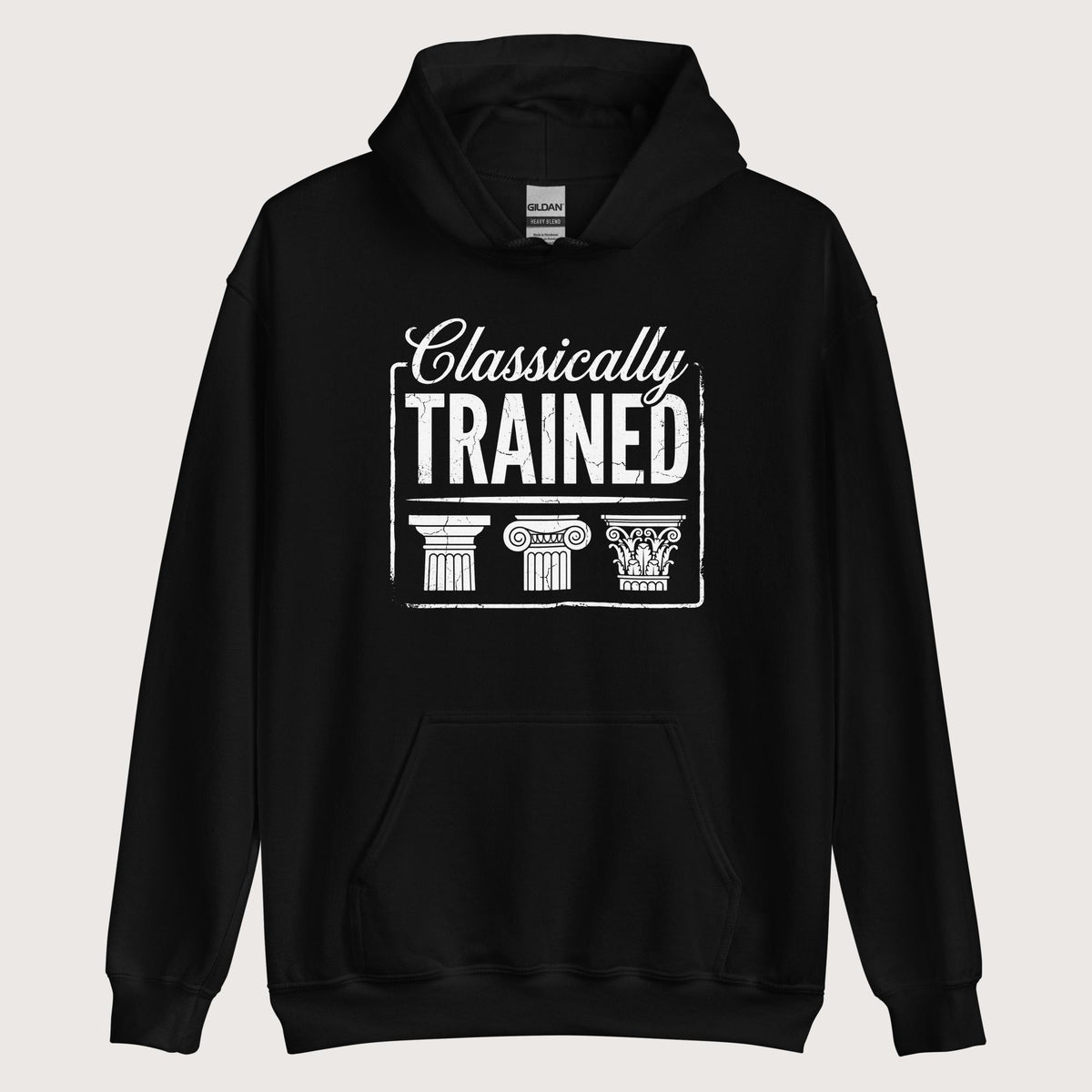 Black Classically Trained Hoodie - history buff gift by HistoHead