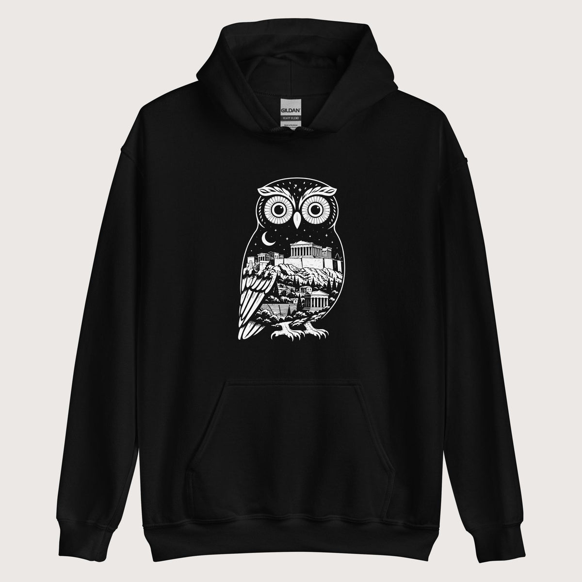 Black Athena Owl Hoodie - history buff gift by HistoHead